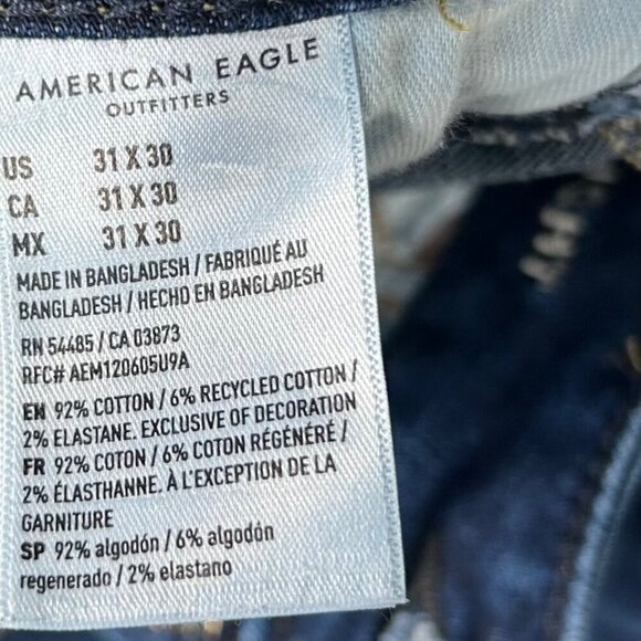 American Eagle Original Straight Size 32x 28 Men Straight Leg Jeans Casual Blue - Picture 3 of 4